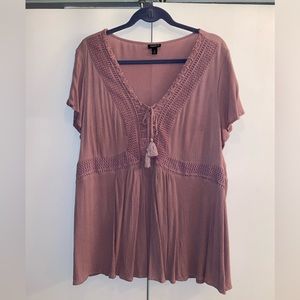 Torrid Lace Up Babydoll Top